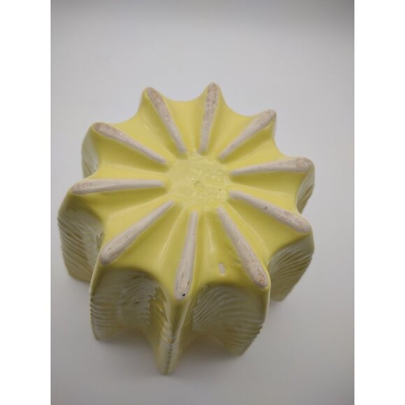 Vintage MCM Shawnee Sunny Yellow Fern Design Ceramic Planter, No Hole, READ - Picture 6 of 17